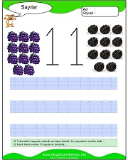 okul öncesi 1 sayısı çizgi çalışması